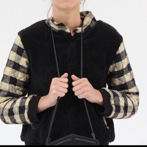 Ace & Jig Teddy and gingham bomber jacket size S